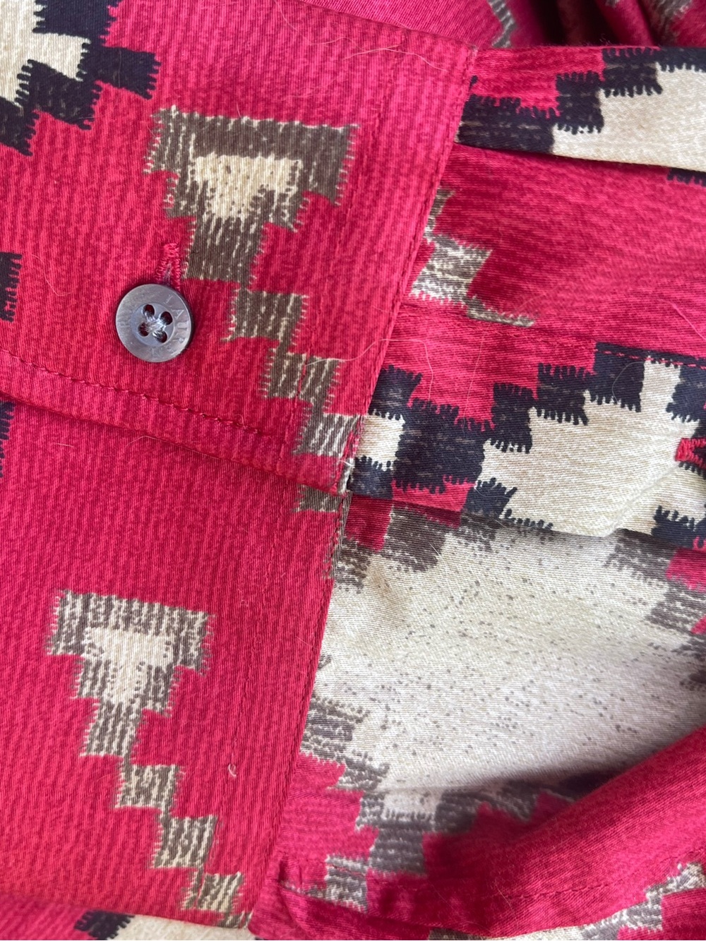 Womens Ralph Lauren Red Patterned Button-Up - Picture 3 of 4